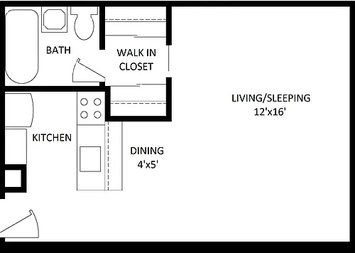 Floor plan STUDIO X 1 BATH