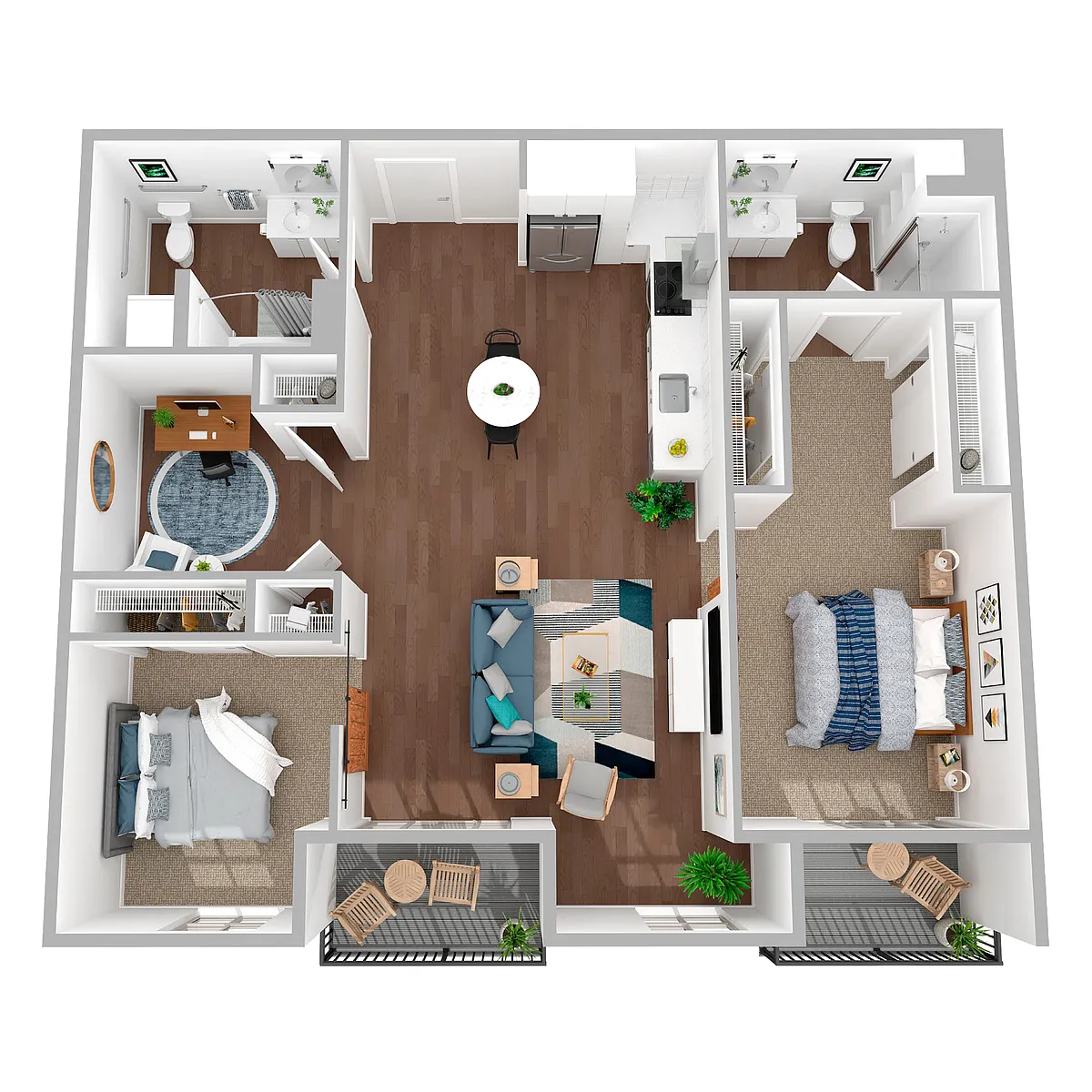 Floor plan 2x2 + Den - b4.2