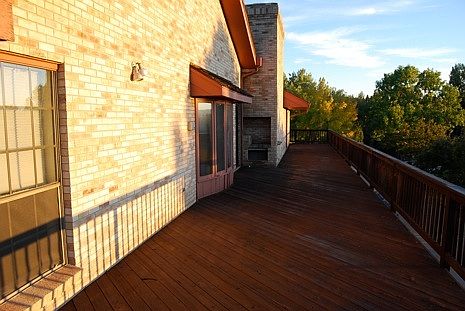 Spacious deck with mountain views