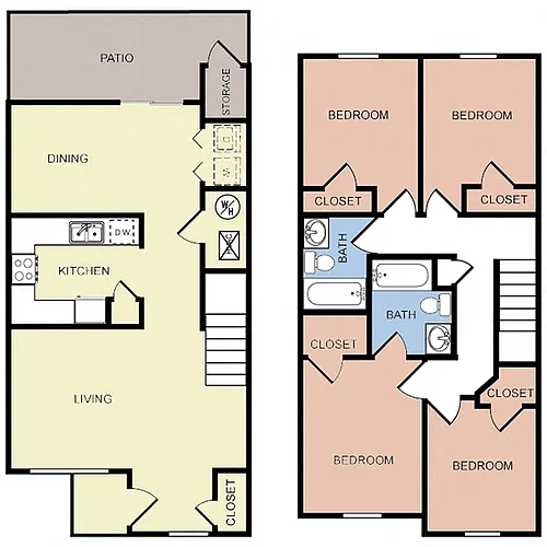 Floor plan 4 BR Townhome