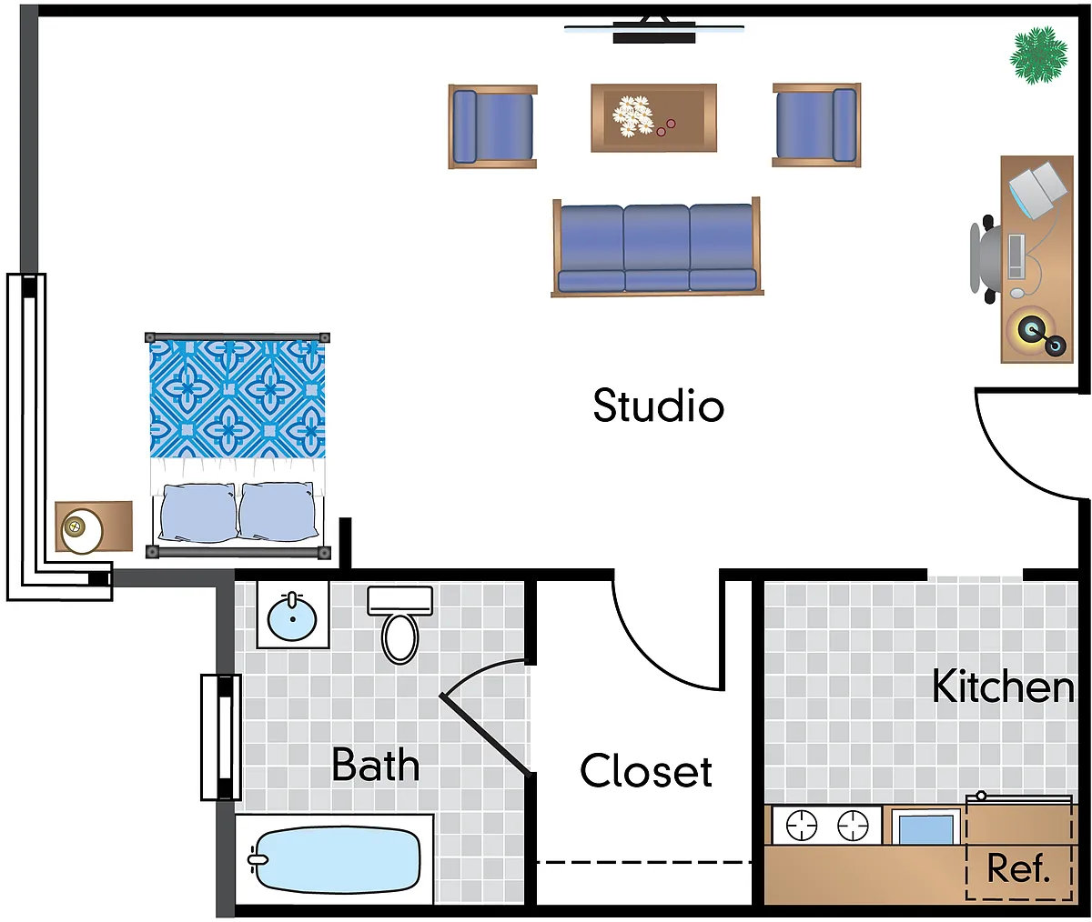Floor plan Studio 06 Tier