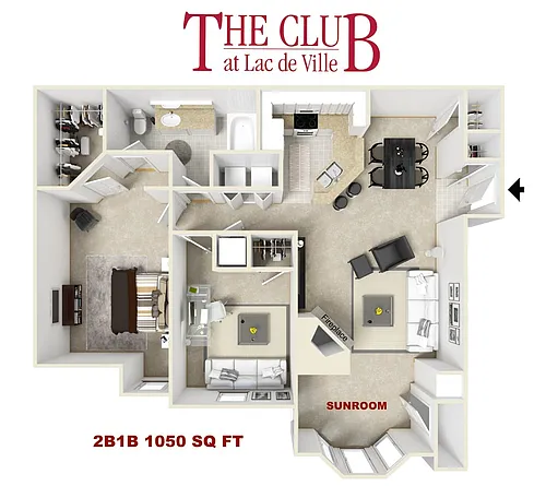 Floor plan 2 Bed 1 Bath