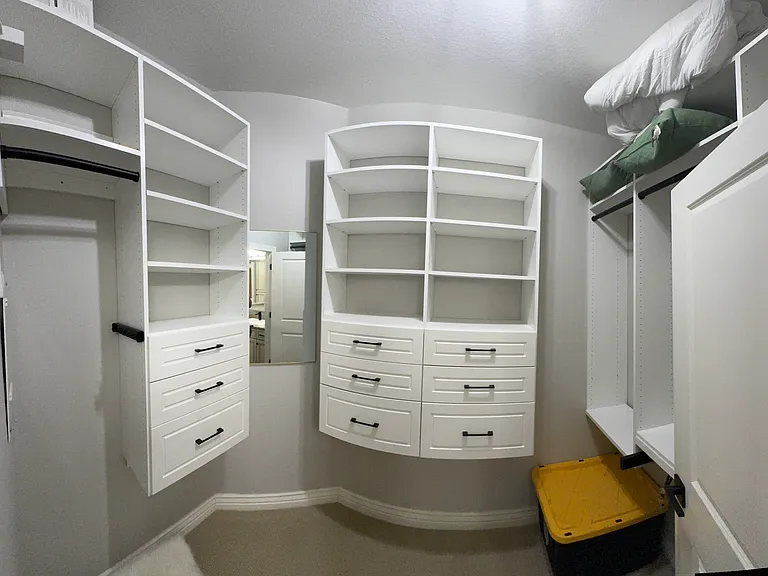 spacious built-in walk-in closet