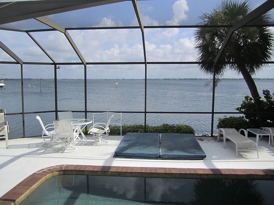 Pool deck and bay view