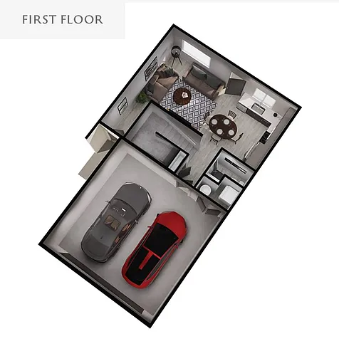 Floor plan Denali 2-Bed w/Unfinished Basement