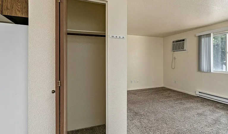 Coat Closet Open to Living Room
