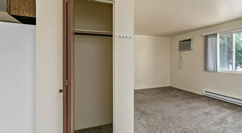 Coat Closet Open to Living Room