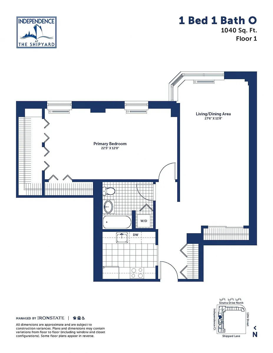Floor plan 1 Bed 1 Bath O