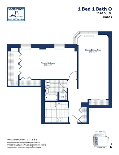 Floor plan 1 Bed 1 Bath O