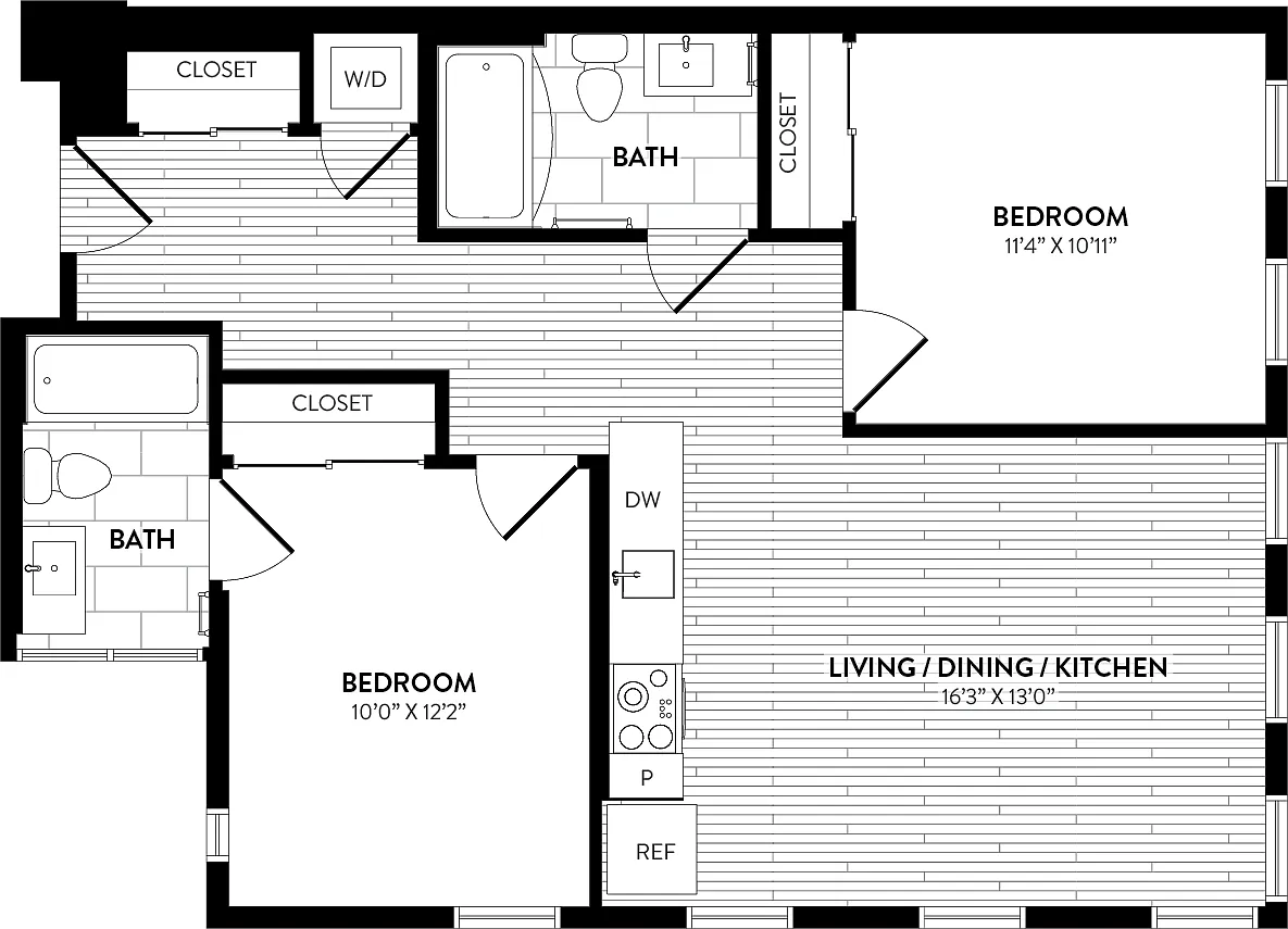 Floor plan A2 2A - 2 Bed/2 Bath