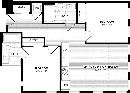 Floor plan A2 2A - 2 Bed/2 Bath