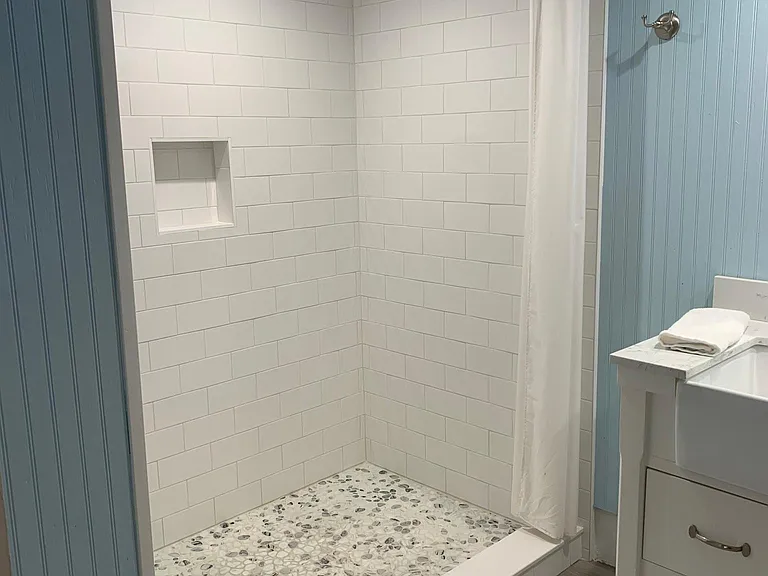 Awesome shower!! There is also an outside shower with hot & cold water for after beach showering.