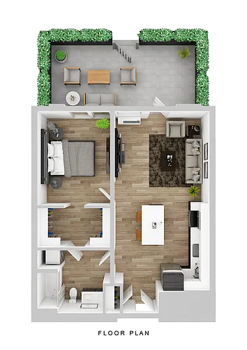 Floor plan Broadrock - 1 Bed A1 Medium Patio