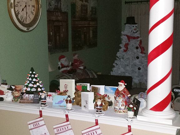 standing in dining room looking into family room. kitchen is