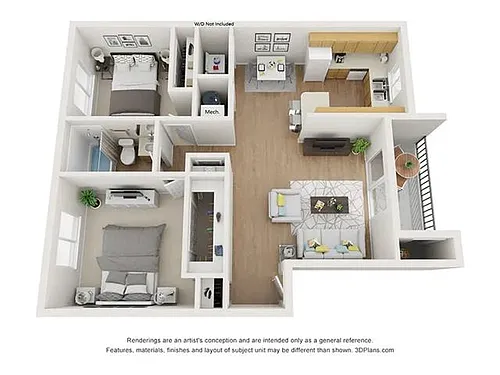 Floor plan 2 Bedroom 1 Bathroom Renovated