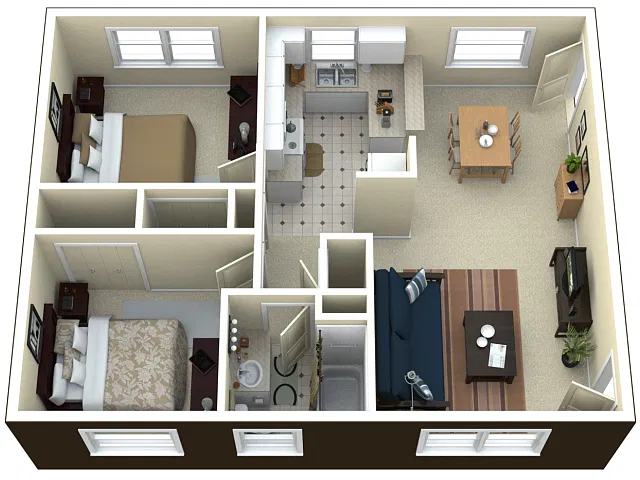 Floor plan 2 Bedroom Apartment