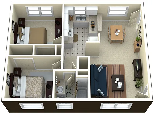 Floor plan 2 Bedroom Apartment