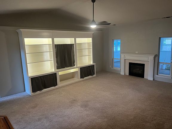 Wide angle of living room.
