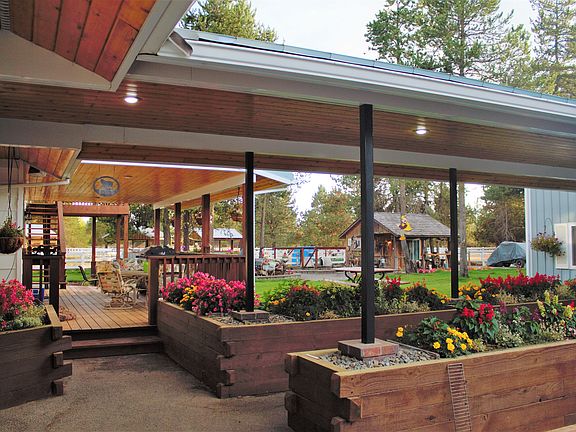 Backyard deck and planters