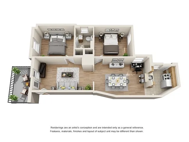 Floor plan 2 Bedroom/ 1 Bathroom