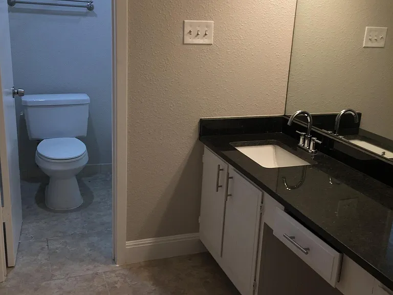Attached bath in the master bedroom