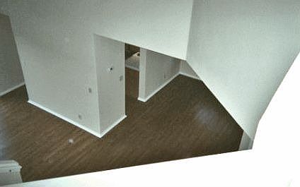 View from upstairs looking down to living space