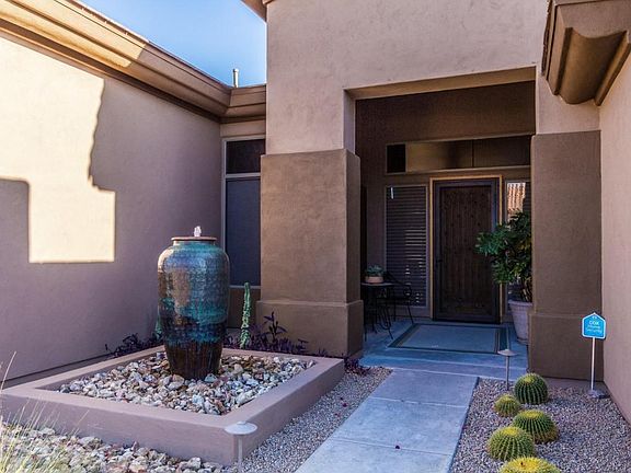 Bubbling fountain at entry