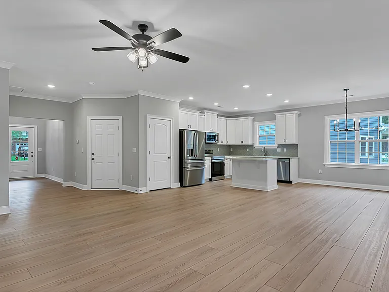 open concept living area space
