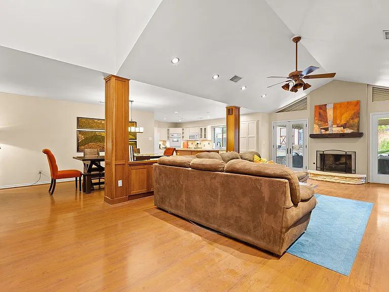 Living room and dining room