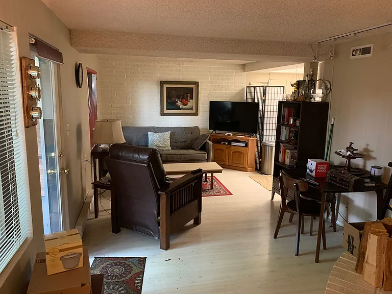 Living Room. Photos show the unit furnished by previous tenants; the unit will be delivered vacant.
