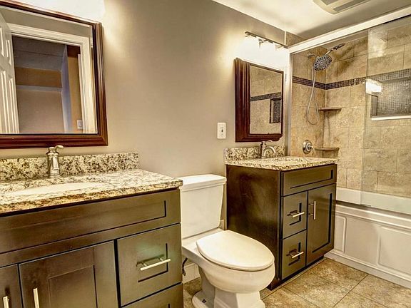 Double vanity bathroom sinks.