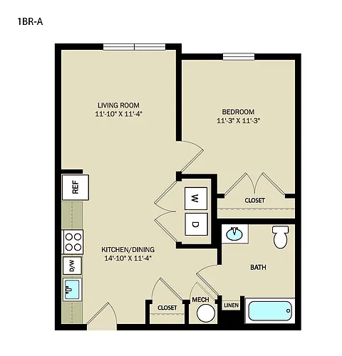 Floor plan 1 Bedroom
