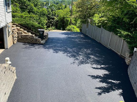 Freshly paved driveway