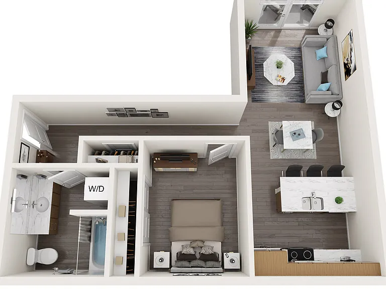 Open 1 Bedroom D floor plan Broadstone Savoie