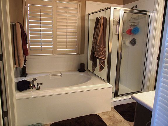 master bath has separate tub/shower