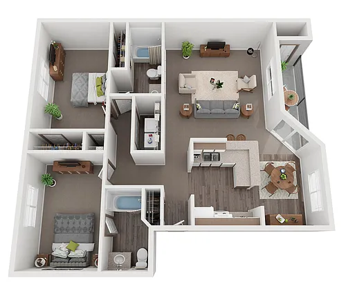 Floor plan 2 Bed 2 Bath