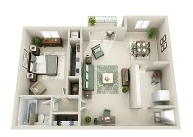 Floor plan 1bd/1ba