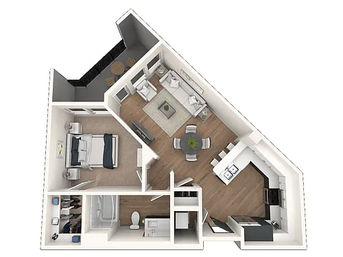 Floor plan 1BR/1BA A2