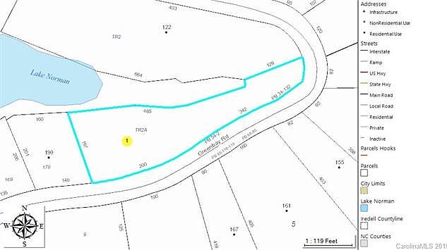 Lake Norman nautical chart and water depth map