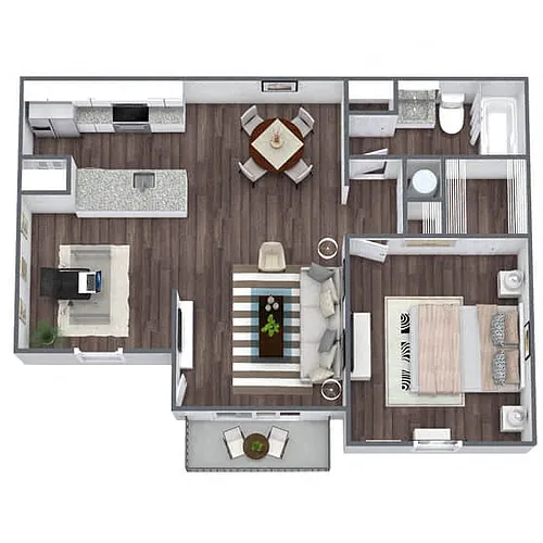 Floor plan A3: 1 Bed 1 Bath