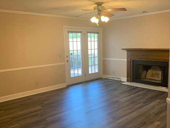 The living room area opens up to the back deck.