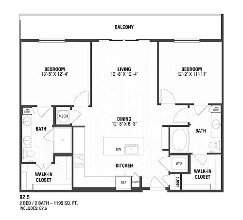 Floor plan 2 Bed/2 Bath