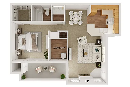 Floor plan 1 Bed 1 Bath A