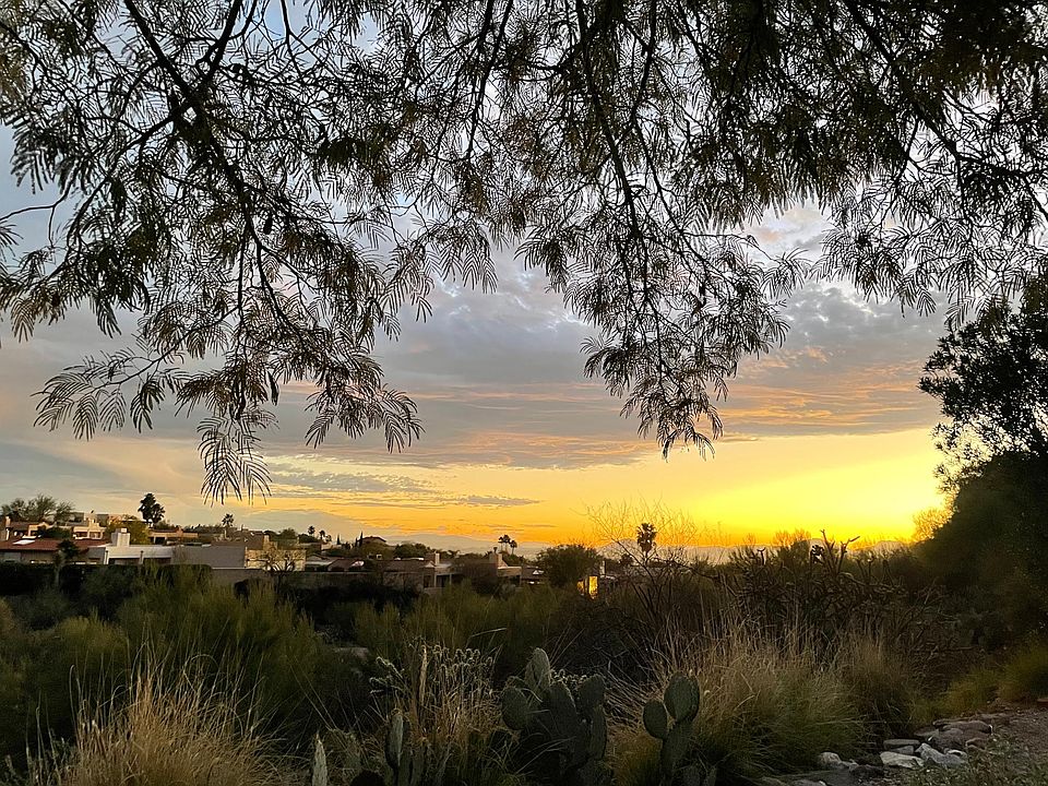 Sunset city view from back patio