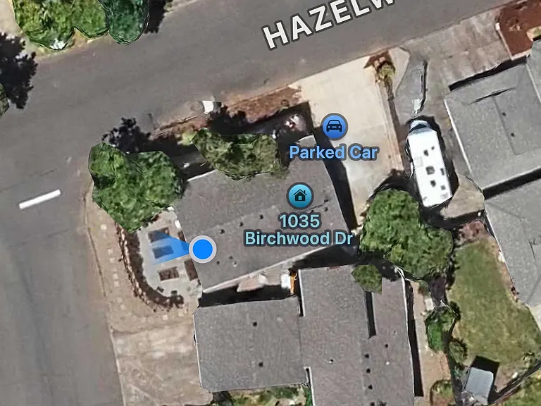 Parked Car shows the private parking for the home.