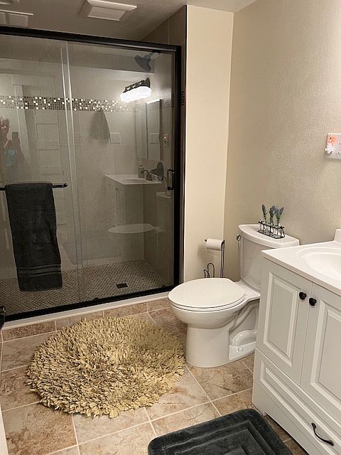 Brand new bathroom with heated floors
