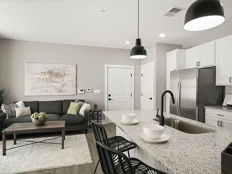 Iron Works Model Kitchen and Living Room