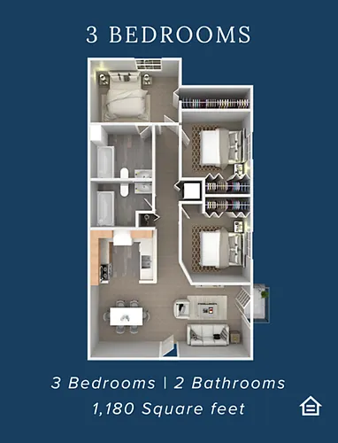 Floor plan 3 Bedroom 2 Bathroom