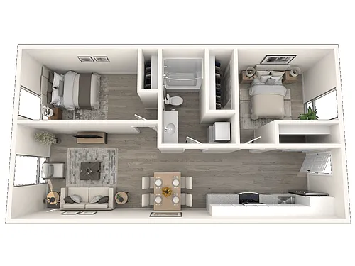 Floor plan 2 Bedrooms, 1 Bathroom