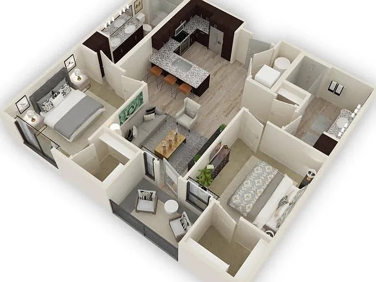 Lewis | 2 Bed/2 Bath | 967 SF Lewis | 2 Bed/2 Bath | 967 SF